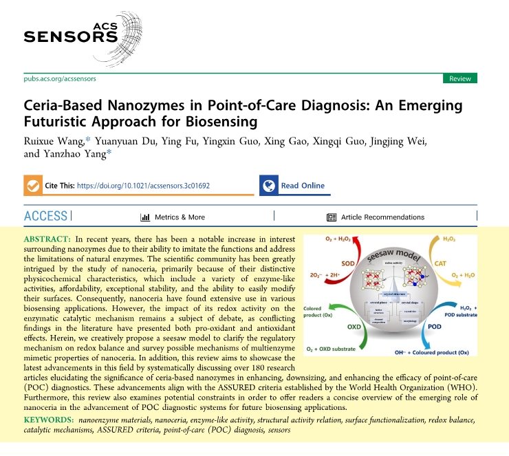 Ruixue Wang, School of Biological and Chemical Engineering, Published a Paper in ACS Sensors
